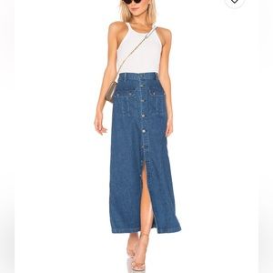 GRLFRND Bebe Long Denim Skirt